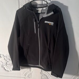 North End Amazon Lab 126 Ladies Black and Gray Hooded Soft Shell Jacket Size S/P